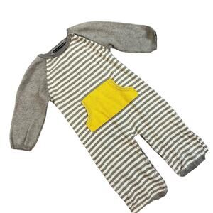 ToobyDoo Sweater Romper Cashmere Gray Stripe 12-18 Months Baby Toddler Boys